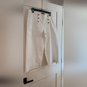 Banana Republic white cropped sailor pants, size 10 petite